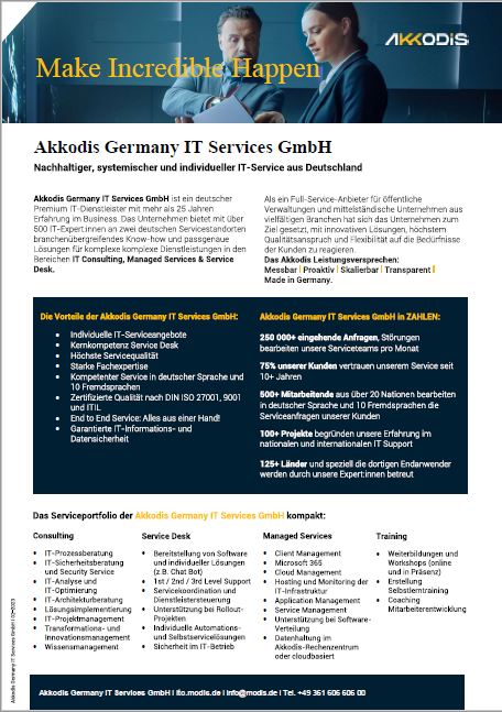 Flyer Akkodis GER IT Services GmbH Leistungen